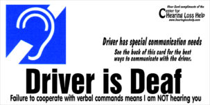 Visor Cards—Driver is Deaf
